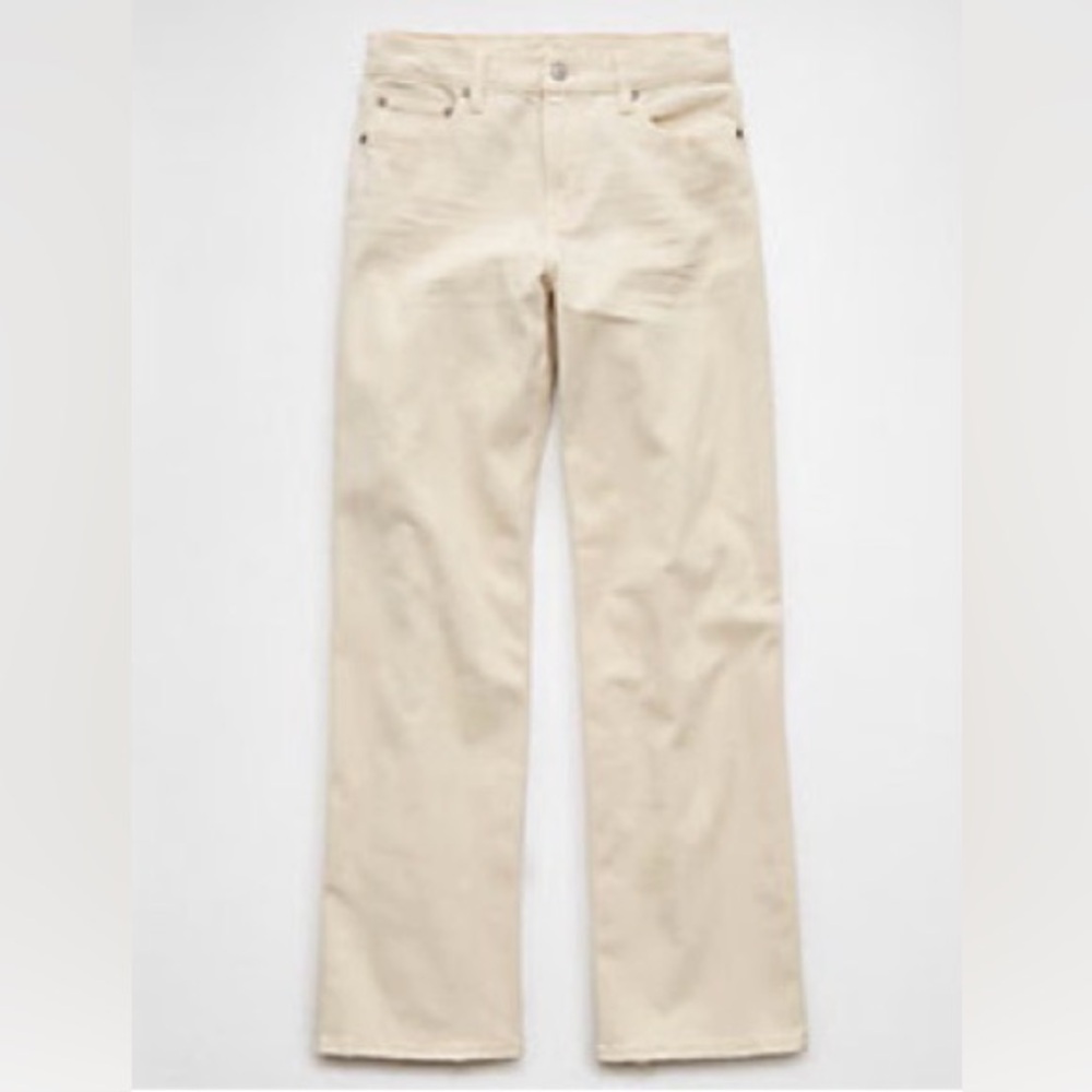 American Eagle AE Stretch High-Waisted Stovepipe Jeans in Ecru Denim 00R